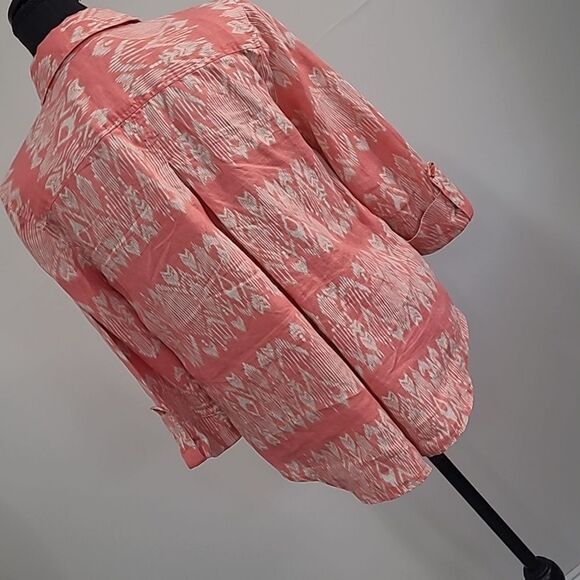 Jones New York sz S 100% linen button front collared - Picture 4 of 9